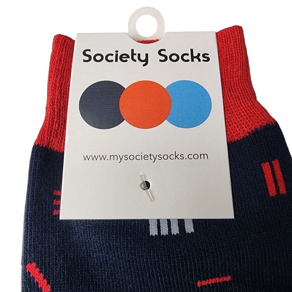 Men's Trouser Socks Black Red Gray 80% Cotton Size 7-13 - Picture 2 of 4